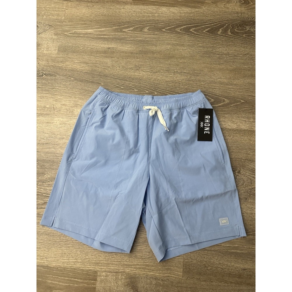 Rhone R&R Swim Trunks Men's Small Baby Blue 7.5" Lined Stretch Shorts NWT